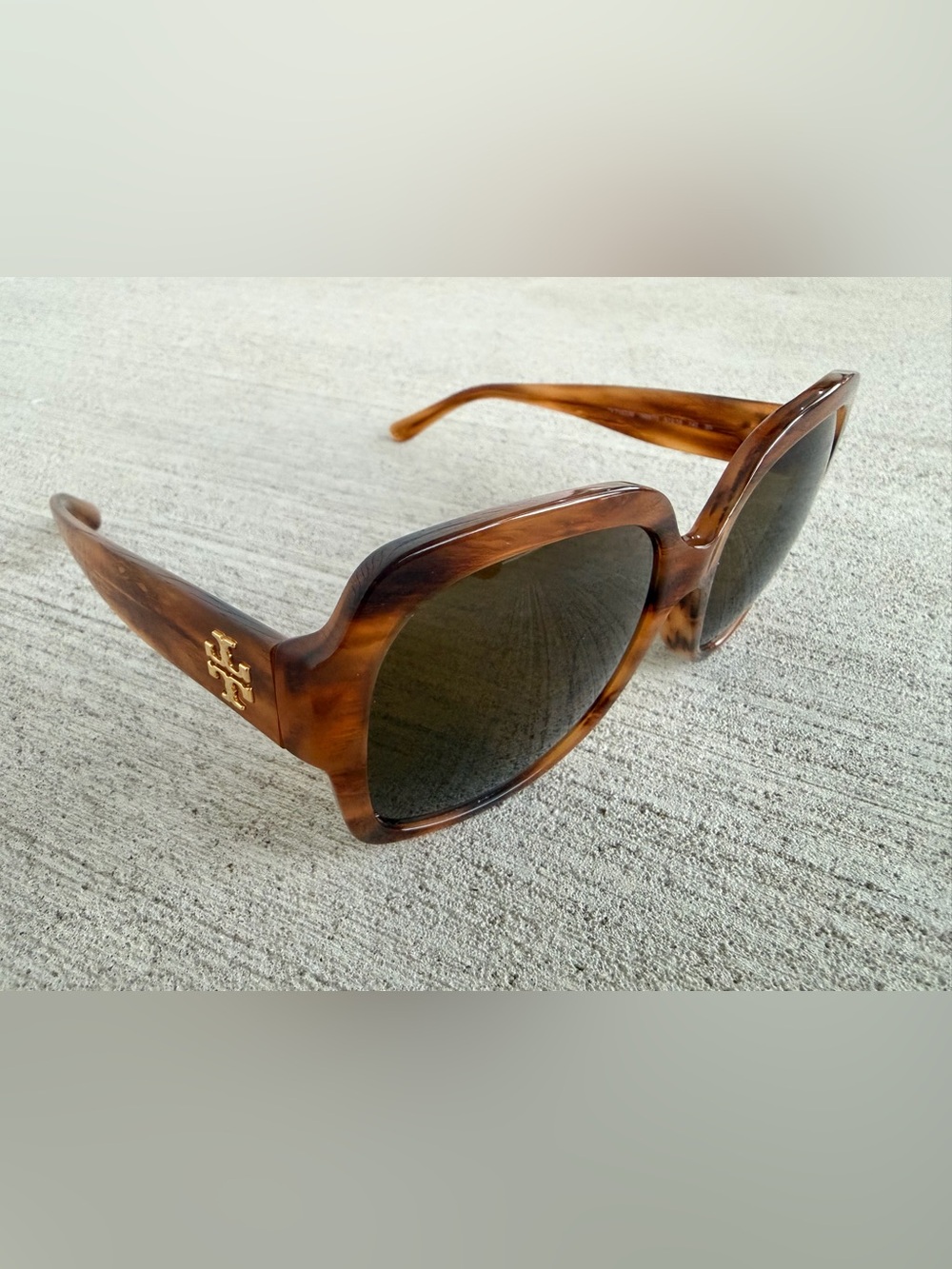 Tory Burch TY7140UM 1889/73 Brown Tortoise Oversized Sunglasses 57mm w/ Case